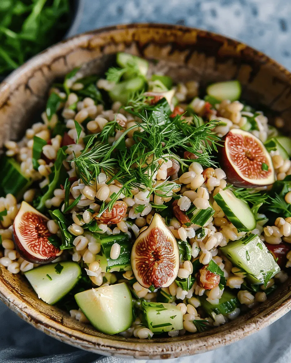 Quick and Easy Healthy Lunch Box Recipes: Delight in Barley Salad with Figs and Tarragon-Lemon Dressing