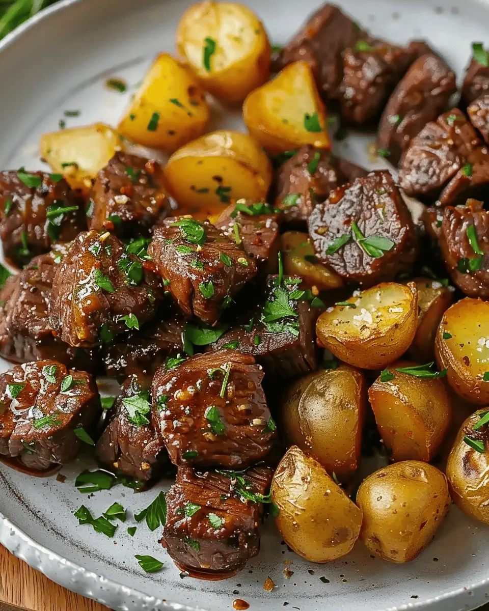 Easy Recipes Dinner: Juicy Garlic Butter Steak Bites & Crispy Potatoes