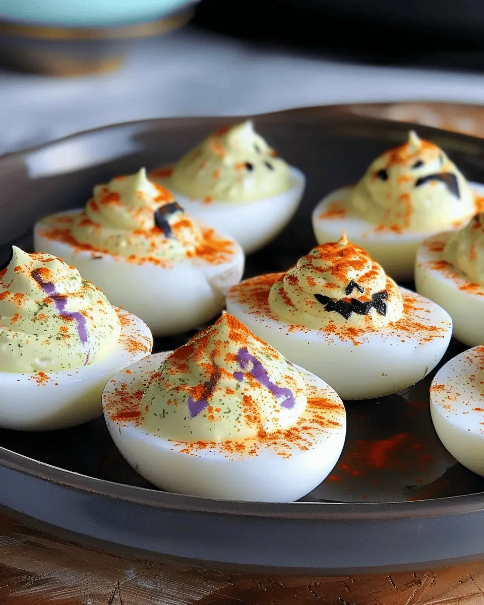 Easy Halloween Food Ideas: Spooky Turkey Bacon Deviled Eggs Recipe