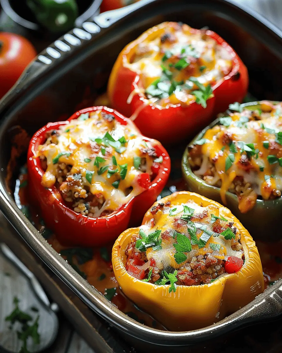 Low Carb Recipes: Delicious Turkey Bacon Stuffed Bell Peppers