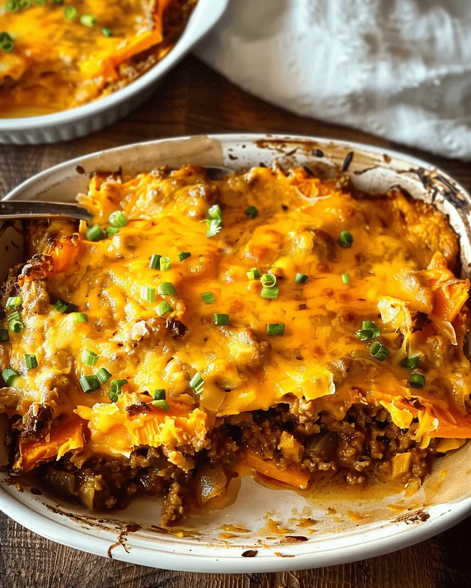 Sweet Potato Recipes: Indulgent Cheesy Ground Beef Delight