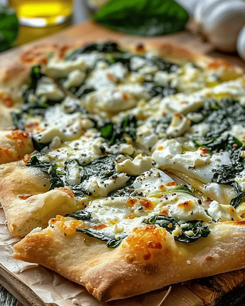 Quick Recipe Ideas: Irresistibly Cheesy Greek Roasted Garlic Spinach White Pizza