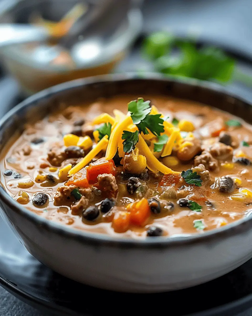 Easy Soup Recipes: Indulgent High Protein Creamy Taco Soup With Turkey Bacon