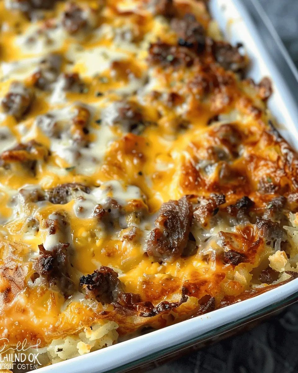 Breakfast ideas: Indulgent Sausage Hashbrown Breakfast Casserole