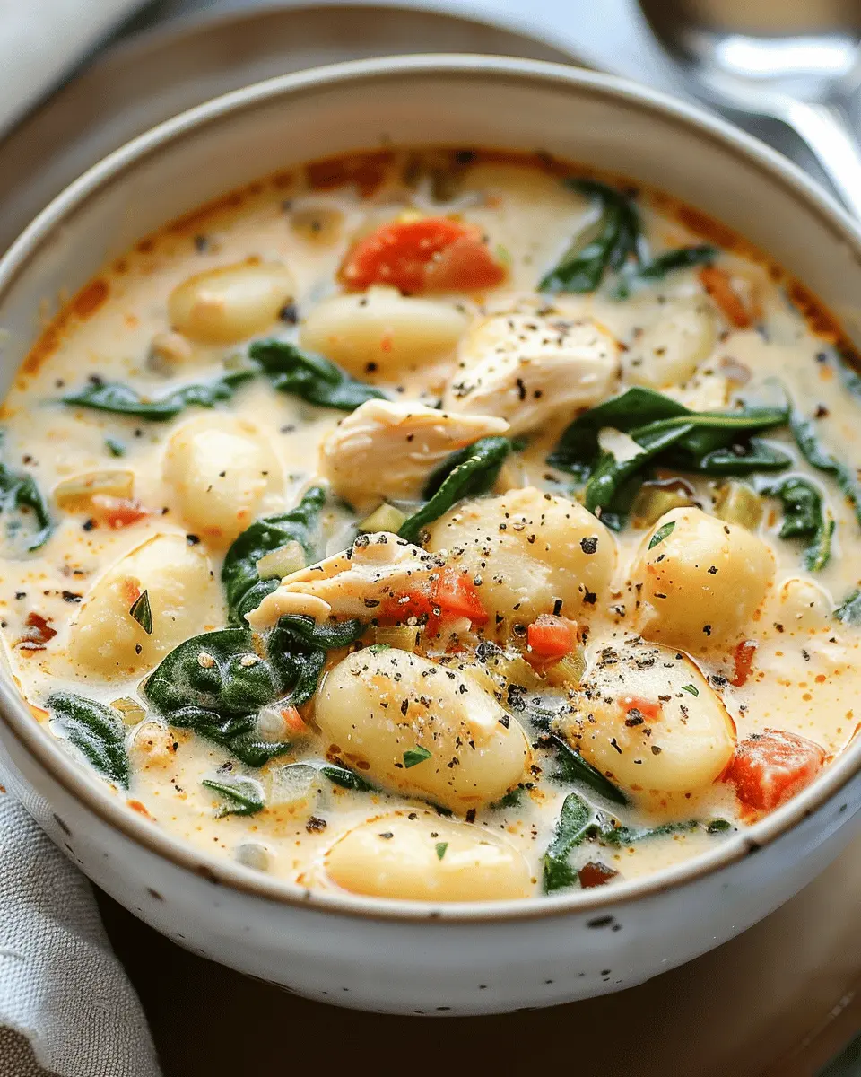 easy soup recipes: Indulgent Creamy Marry Me Chicken Gnocchi Soup