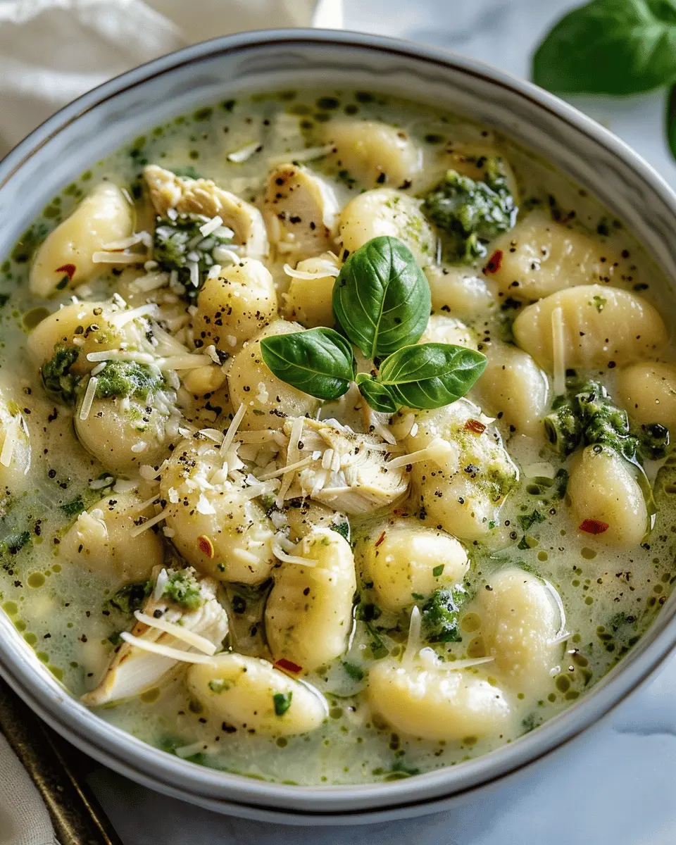 Easy Soup Recipes: Hearty Chicken Pesto Gnocchi Delight
