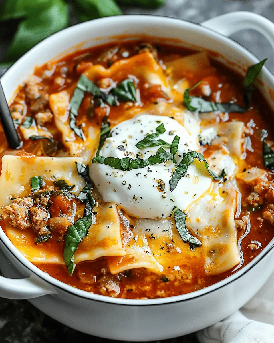 Easy Soup Recipes: Cozy Crockpot Lasagna Soup with Turkey Bacon