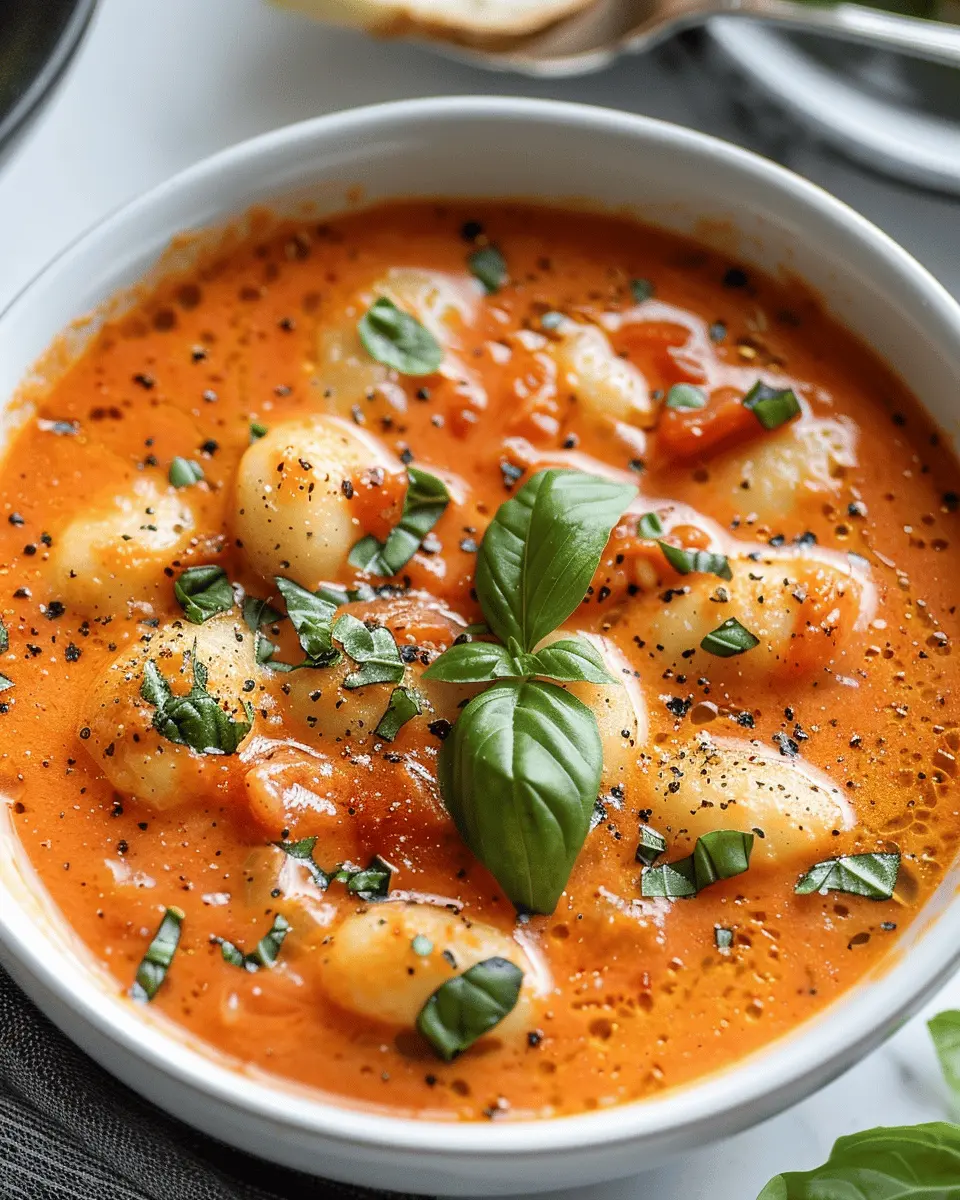 Easy Soup Recipes: Indulgent Creamy Tomato Gnocchi Soup Delight