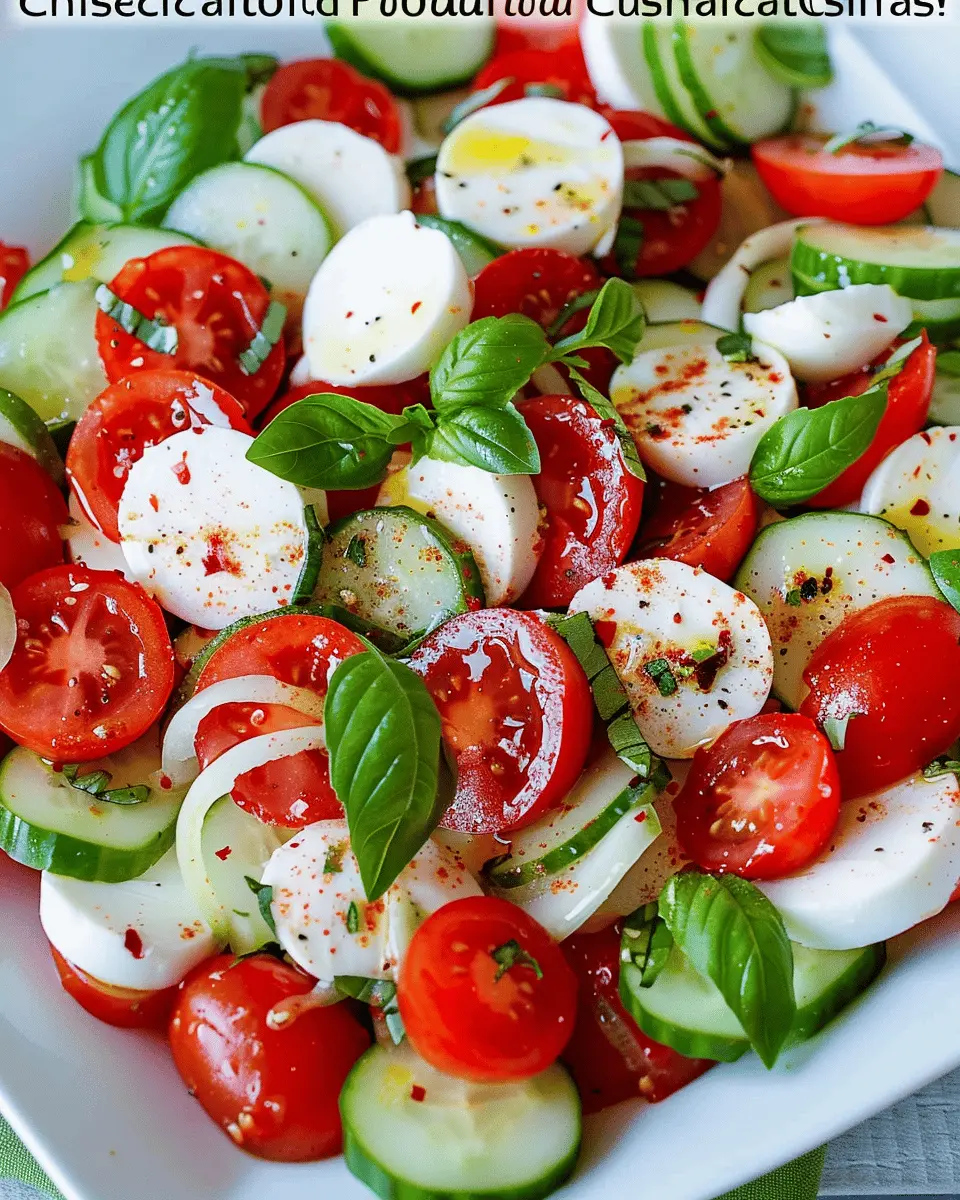 Delicious Salad Recipes Ideas: Easy Cucumber Caprese Salad Recipe