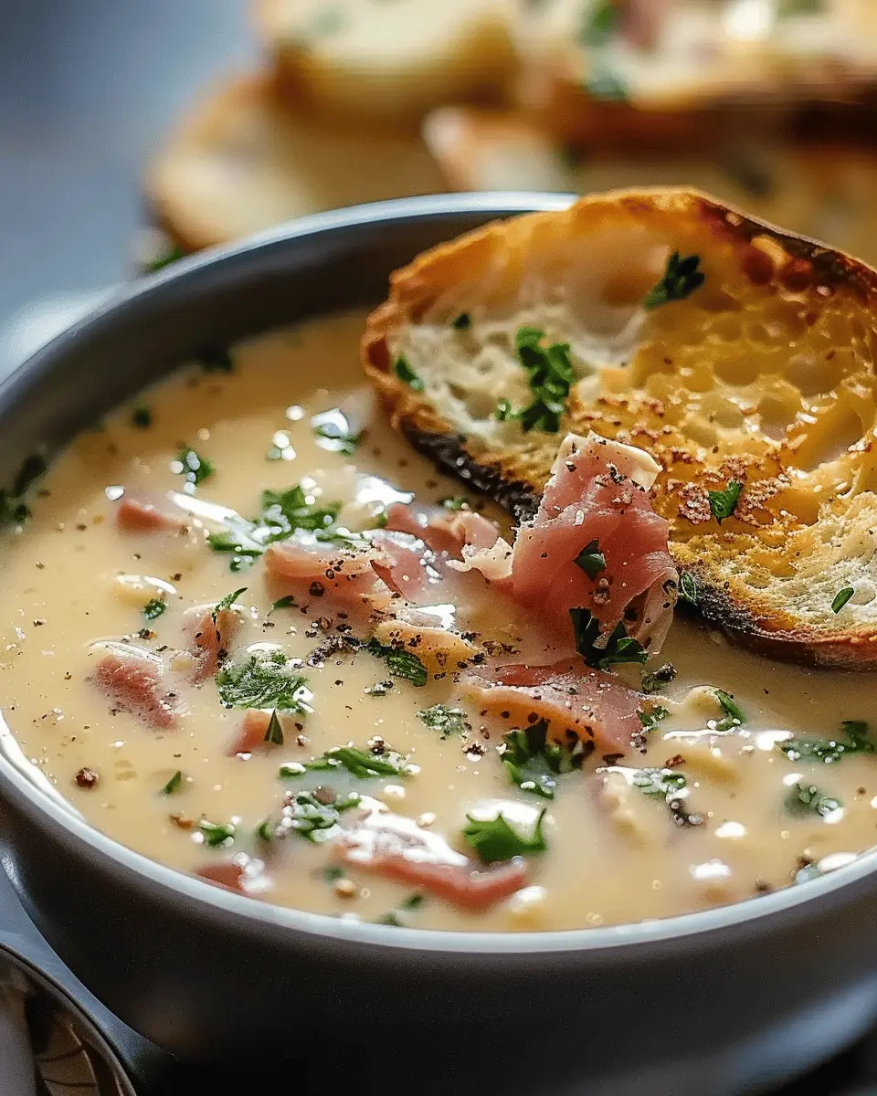 Easy Soup Recipes: Creamy Reuben Soup with Turkey Bacon and Chicken Ham