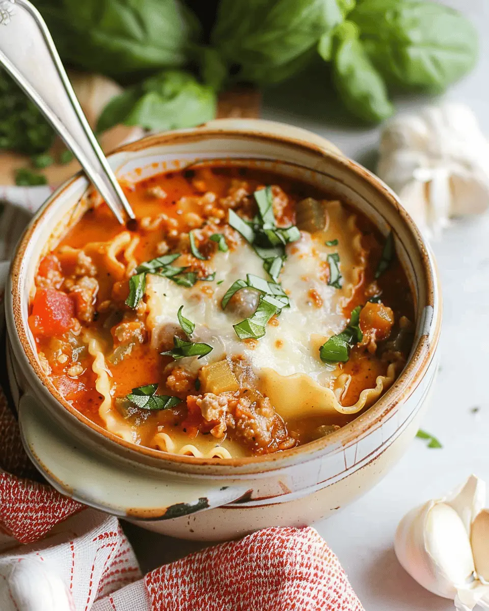Easy Soup Recipes: Indulgent Creamy Lasagna Soup with Turkey Bacon