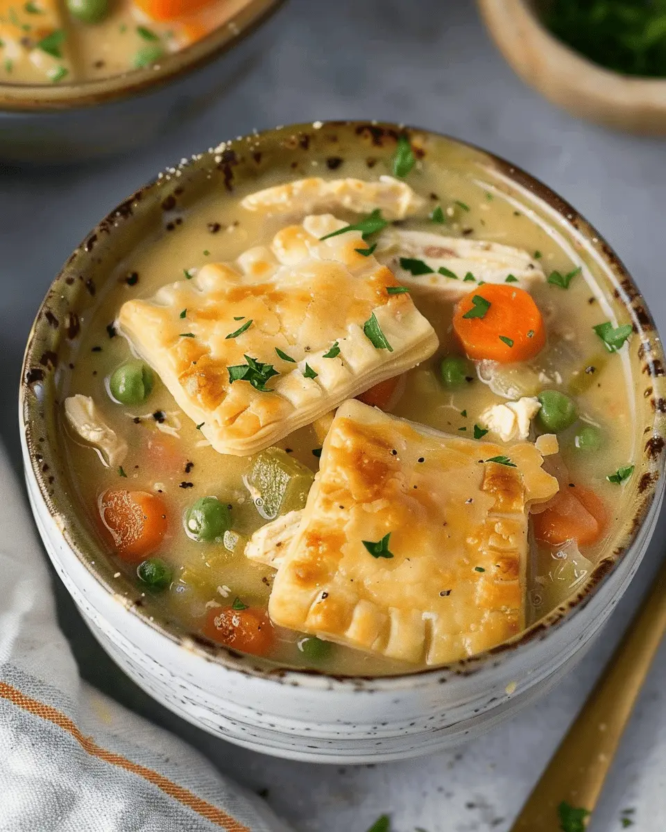 Easy Soup Recipes: Comforting Chicken Pot Pie Soup with Turkey Bacon