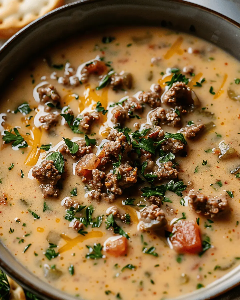 Easy Soup Recipes: Indulgent Crockpot Cheeseburger Soup with Turkey Bacon