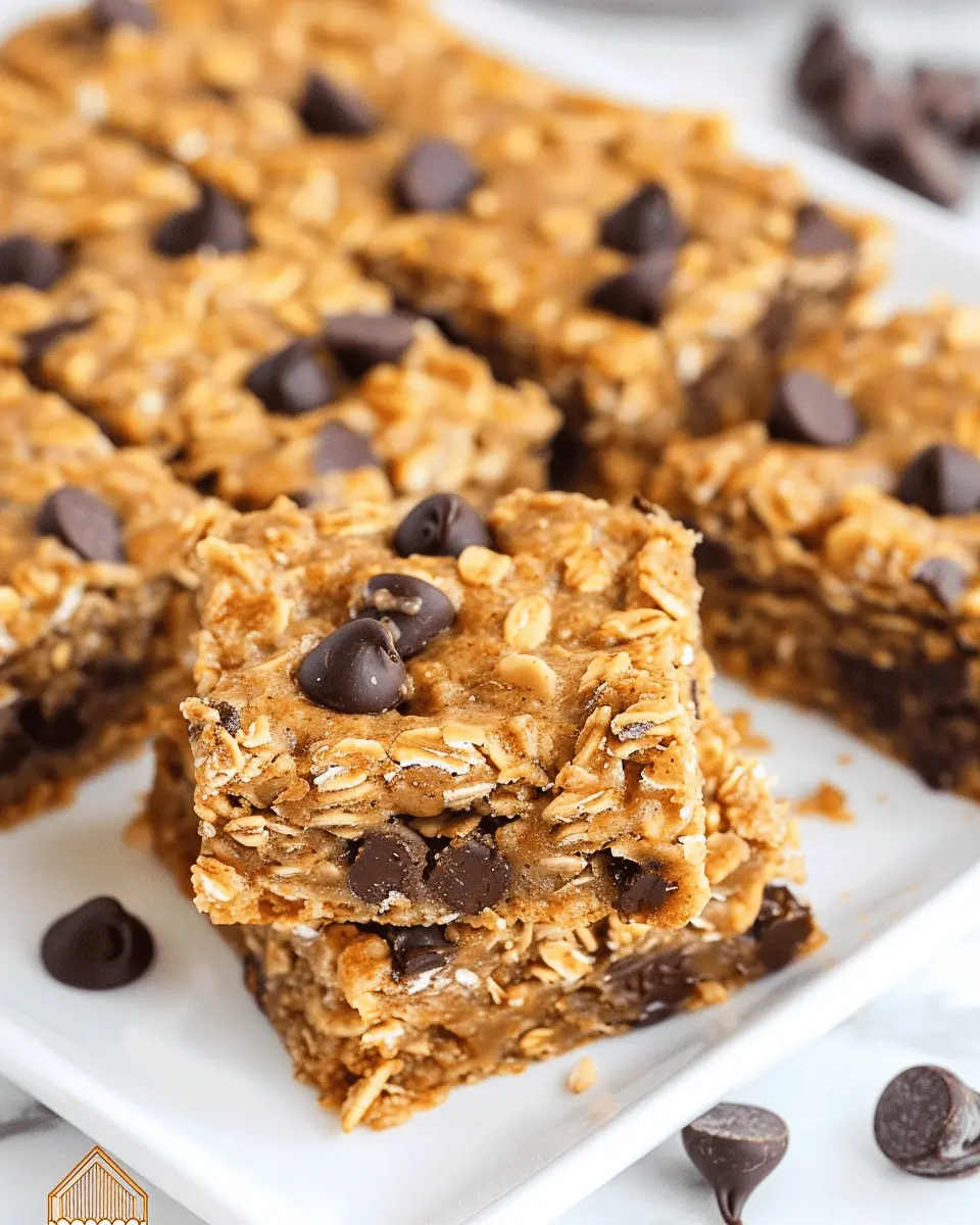Breakfast ideas: Indulgent Oatmeal Peanut Butter Chocolate Chip Bars