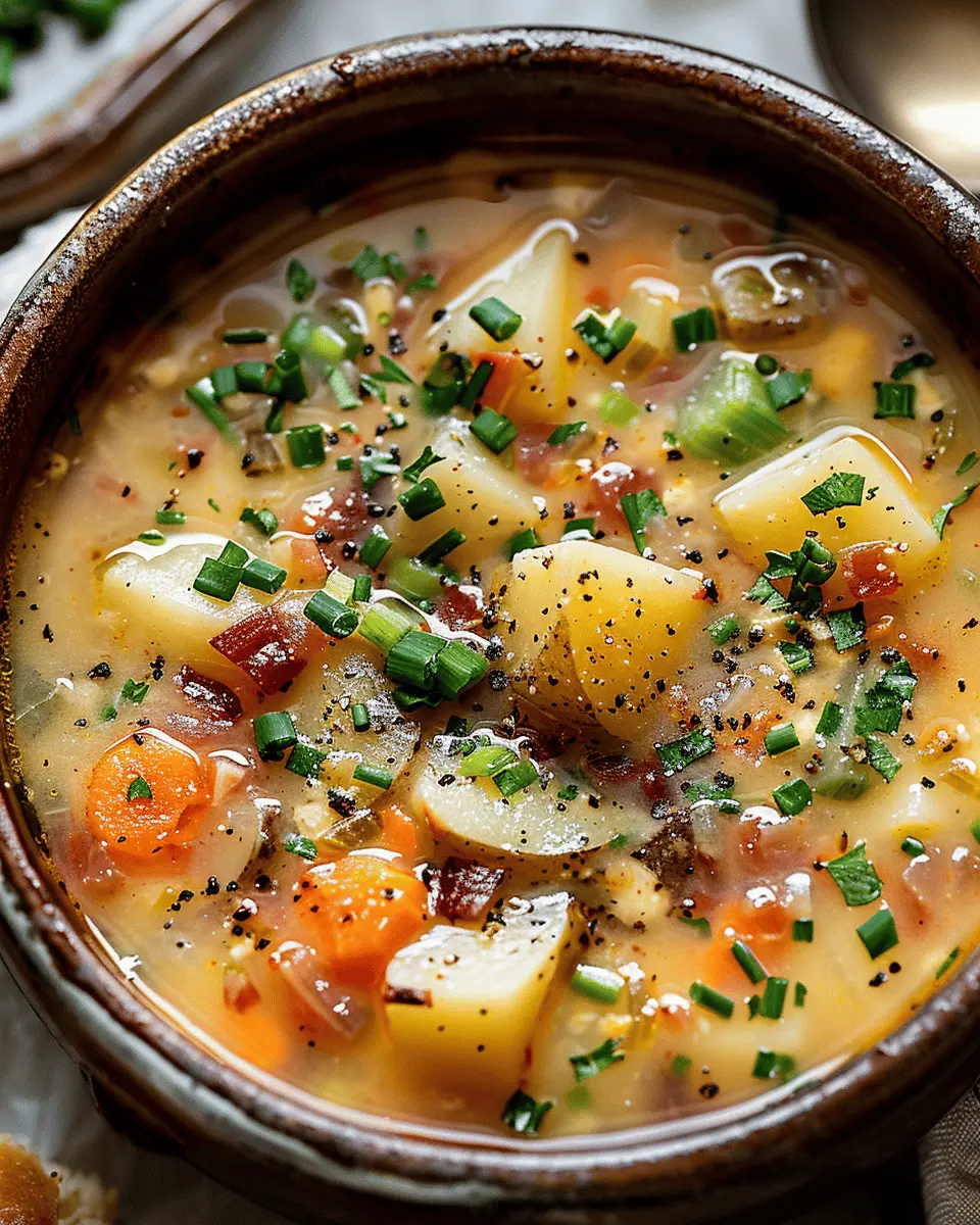 Easy Soup Recipes: Indulgent Crockpot Potato Soup with Turkey Bacon