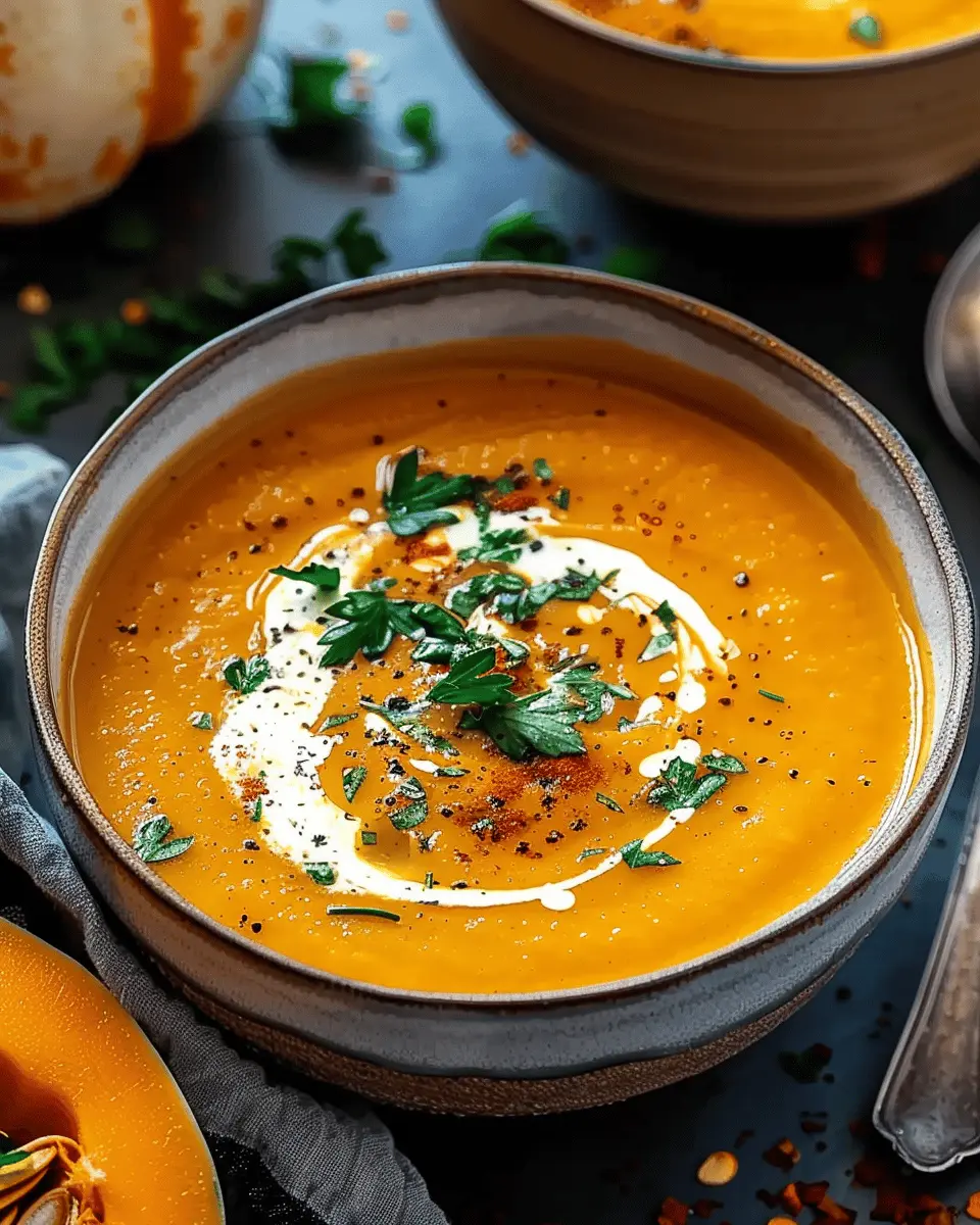 Pumpkin Soup Bliss: A Cozy Recipe with Turkey Bacon Garnish