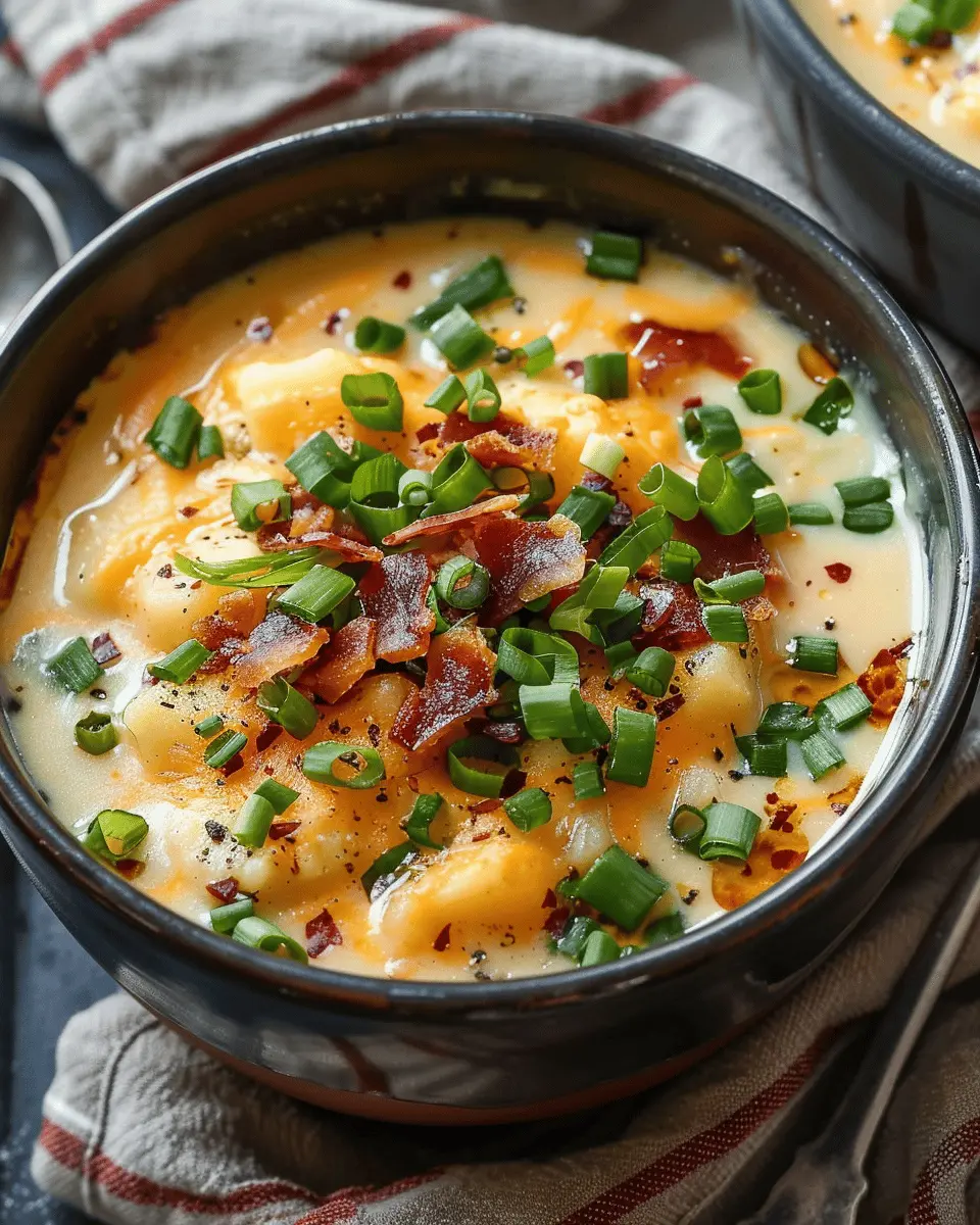 Easy Soup Recipes: Comforting Loaded Baked Potato Soup with Turkey Bacon