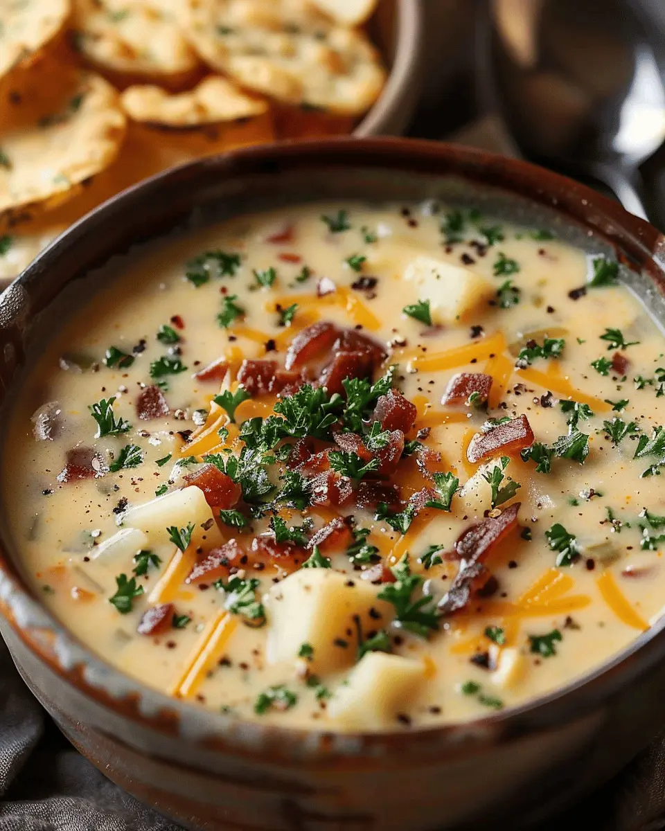 Easy Soup Recipes: Indulgent Outback Potato Soup with Turkey Bacon