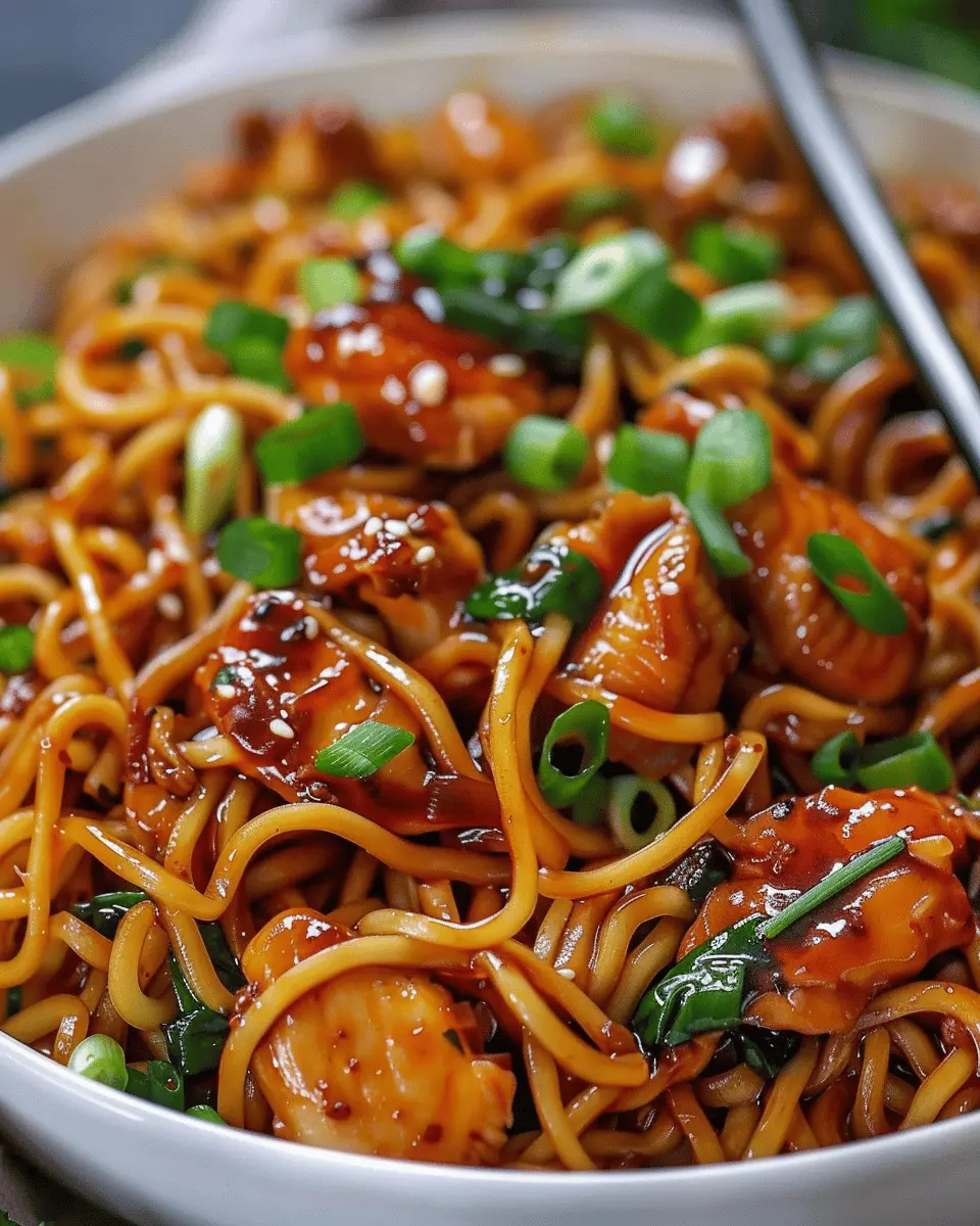 Easy Recipes Dinner: Irresistible Sticky Garlic Chicken Noodles