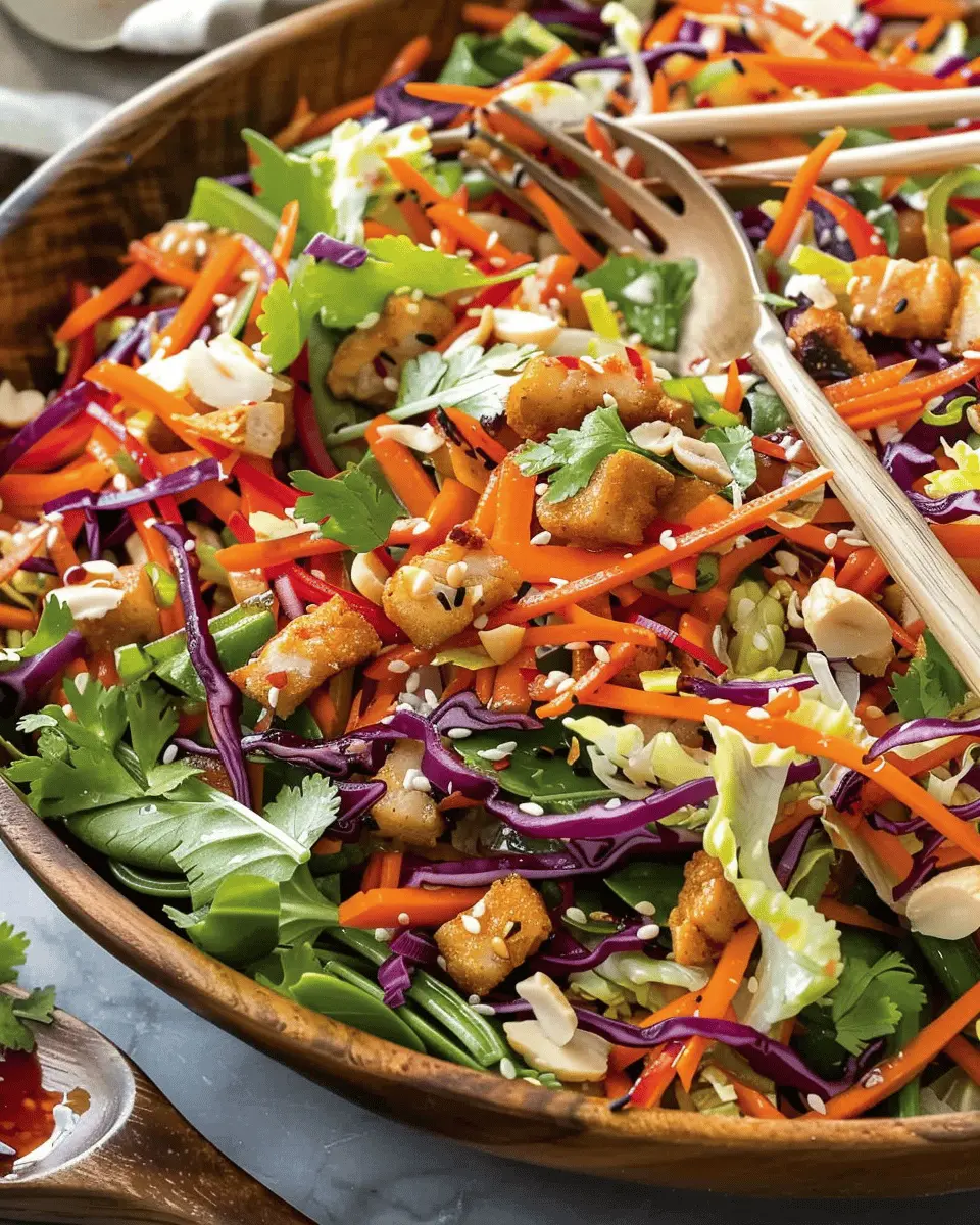 Delicious Salad Recipes Ideas: Easy Asian Crunch Salad with Ginger Dressing