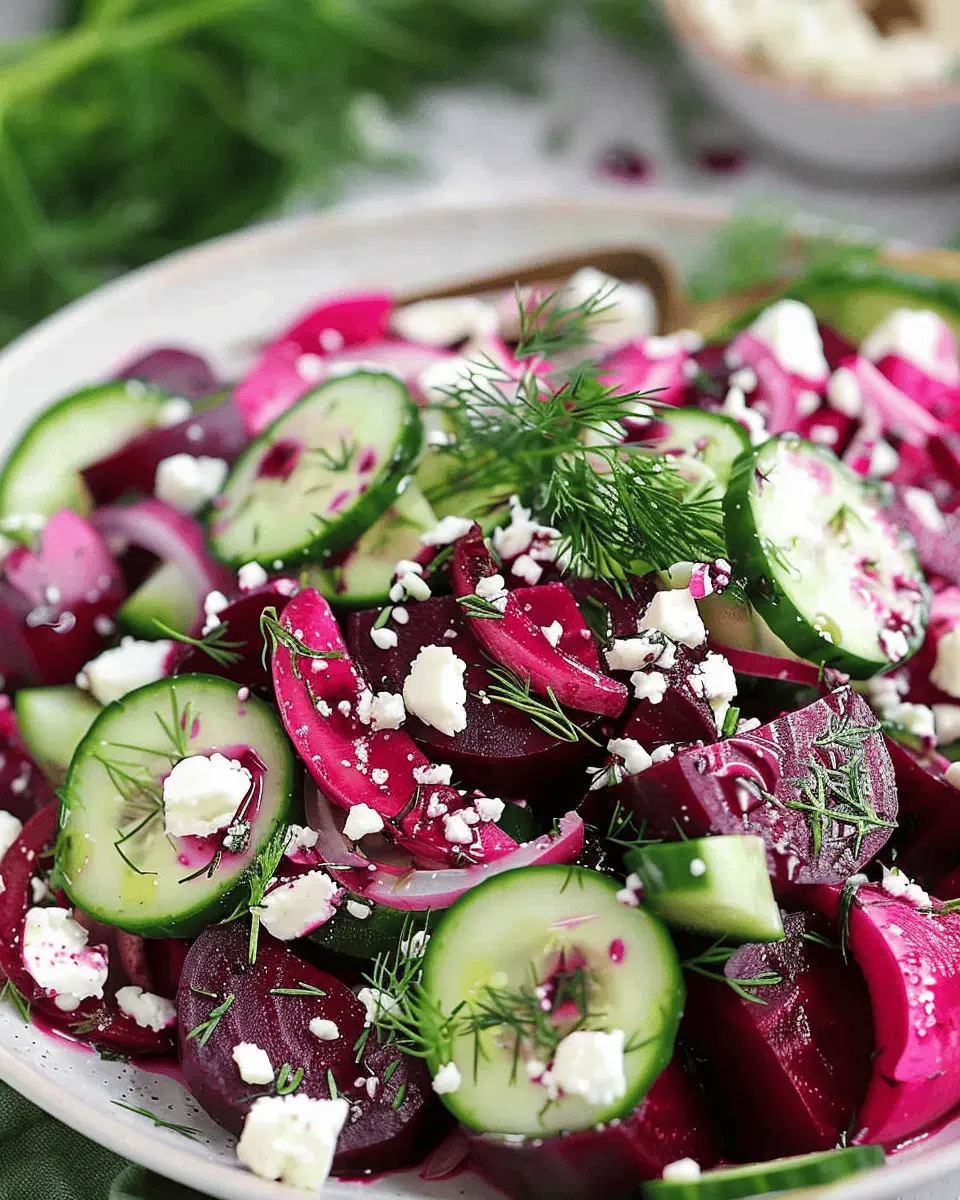 Delicious Salad Recipes Ideas: Refreshing Beet Salad with Feta and Dill
