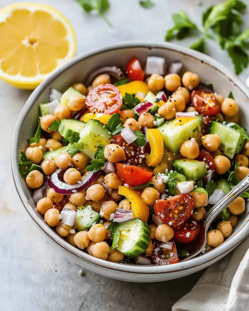 Delicious Salad Recipes: Quick & Healthy 15-Minute Mediterranean Chickpea Salad