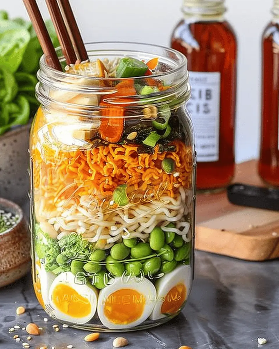 Delicious Salad Recipes Ideas: Easy Meal Prep Ramen Salad Jar