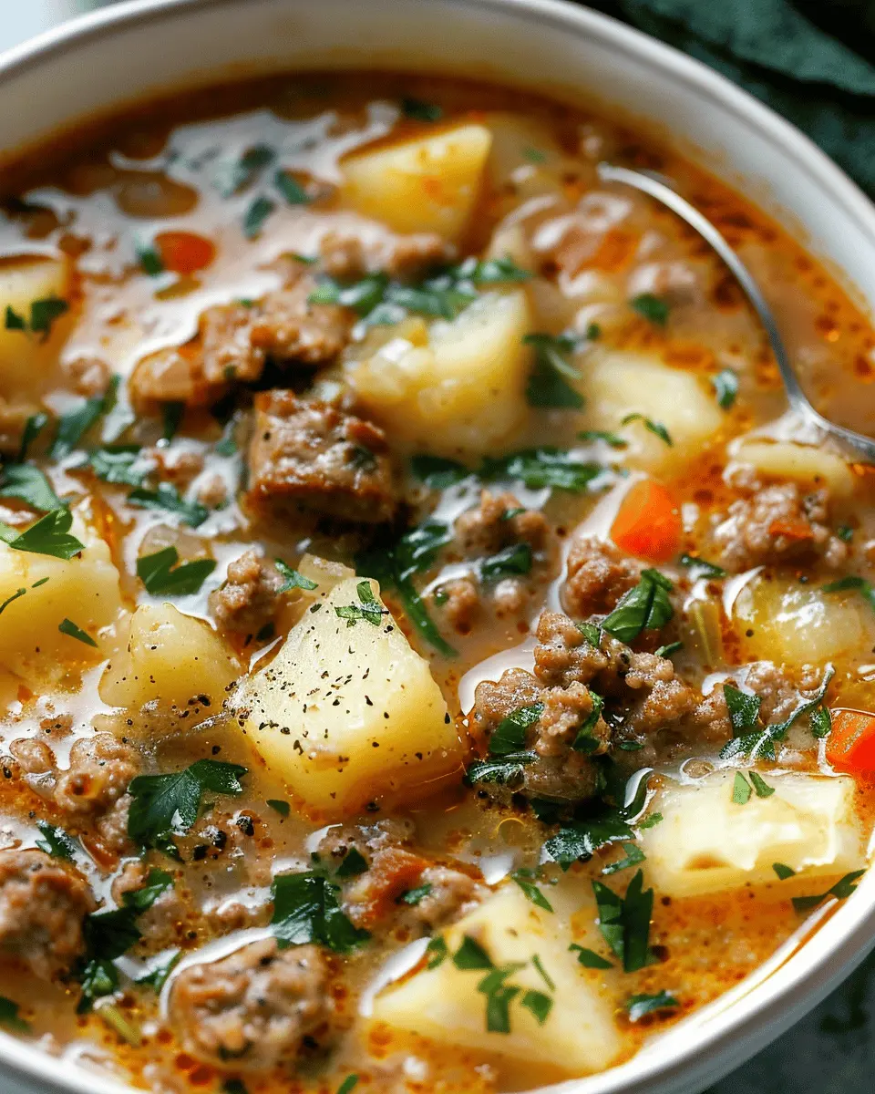 easy soup recipes: Cozy Italian Sausage and Potato Soup Made Simple