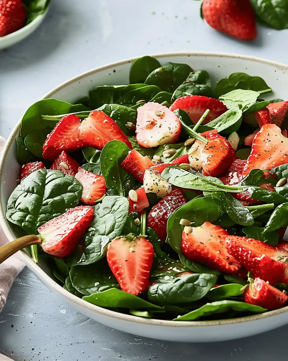 Delicious Salad Recipes Ideas: Refreshing Strawberry Spinach Salad with Turkey Bacon