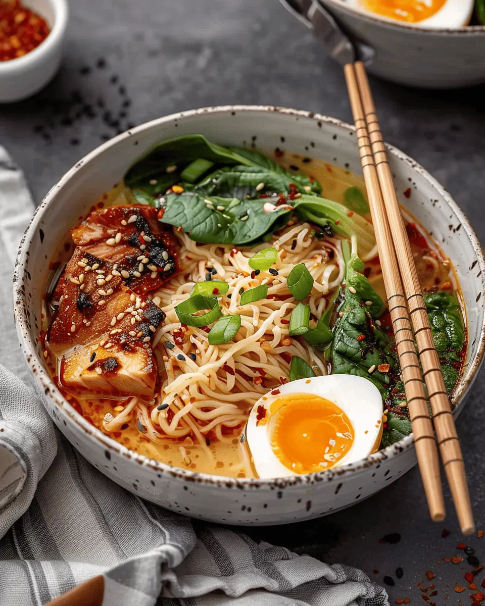 Delicious Salad Recipes Ideas: Easy Miso Ramen with Turkey Bacon