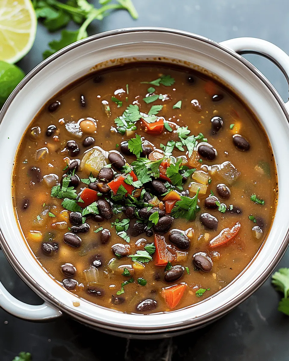 easy soup recipes: Satisfying Crockpot Black Bean Soup with Turkey Bacon
