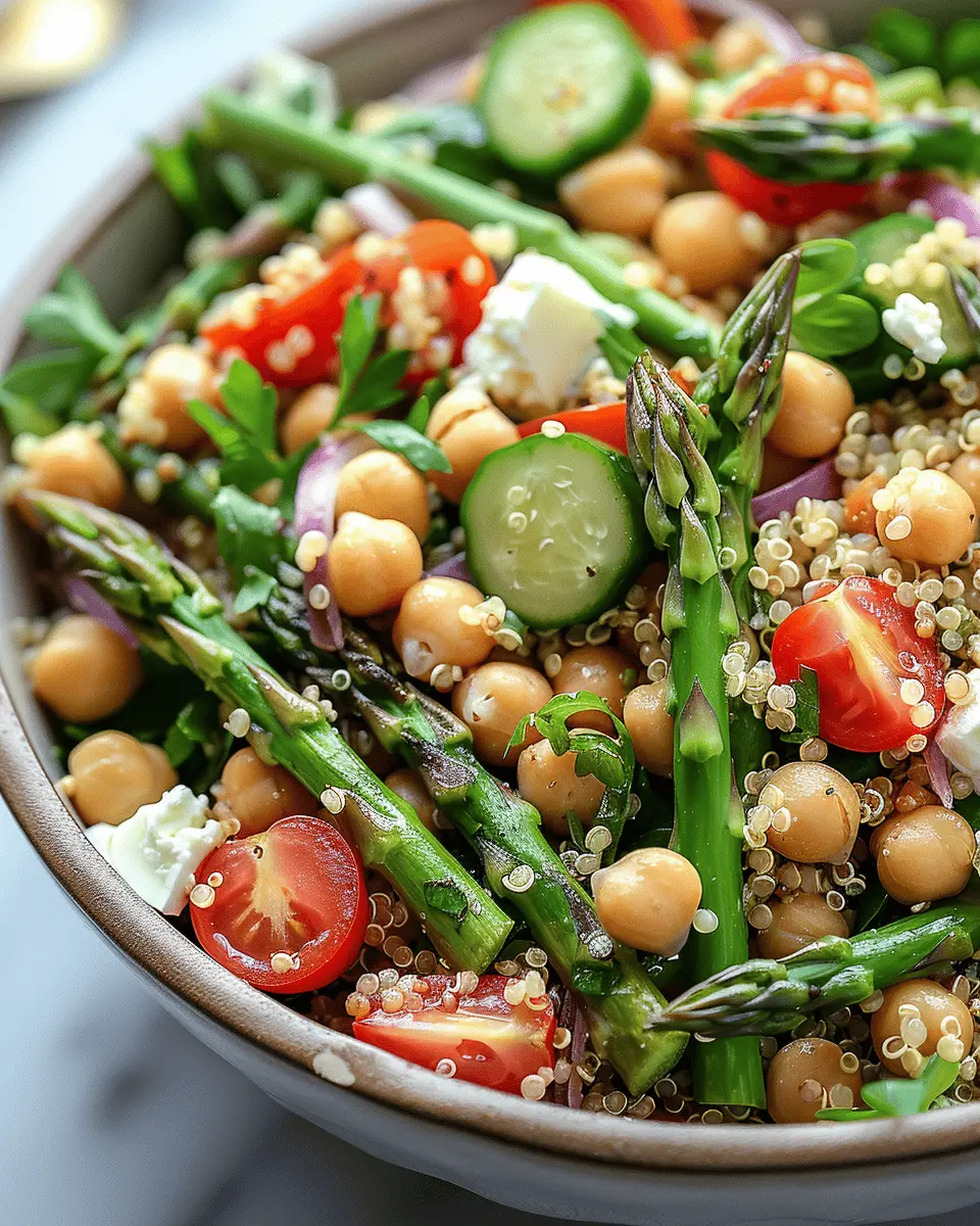 Delicious Salad Recipes Ideas: Easy Asparagus Chickpea Quinoa Salad
