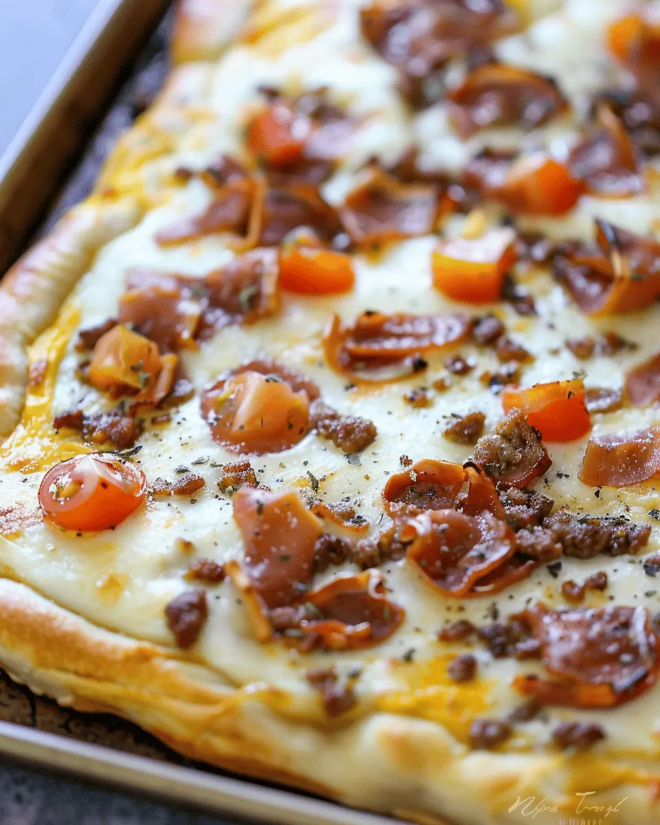 Breakfast ideas: Indulgent Breakfast Pizza with Turkey Bacon & Chicken Ham