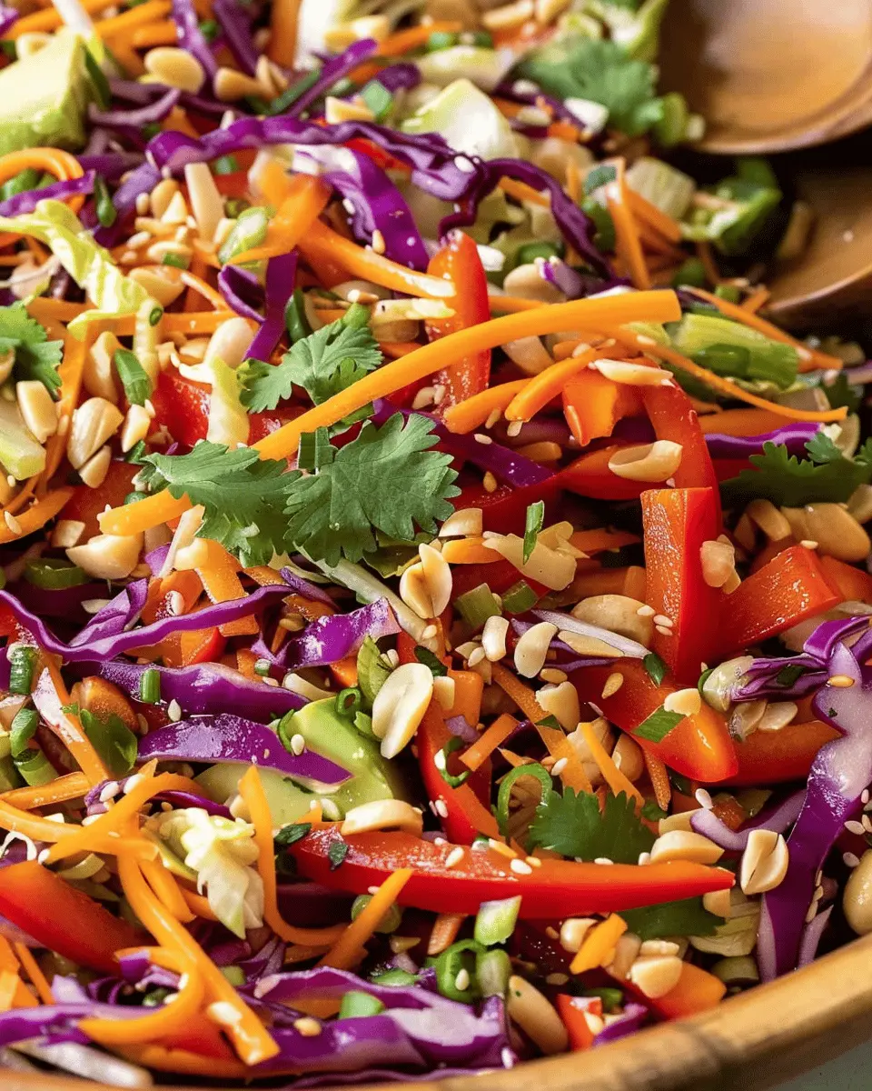 Delicious Salad Recipes Ideas: Easy Asian Crunch Salad with Ginger Dressing