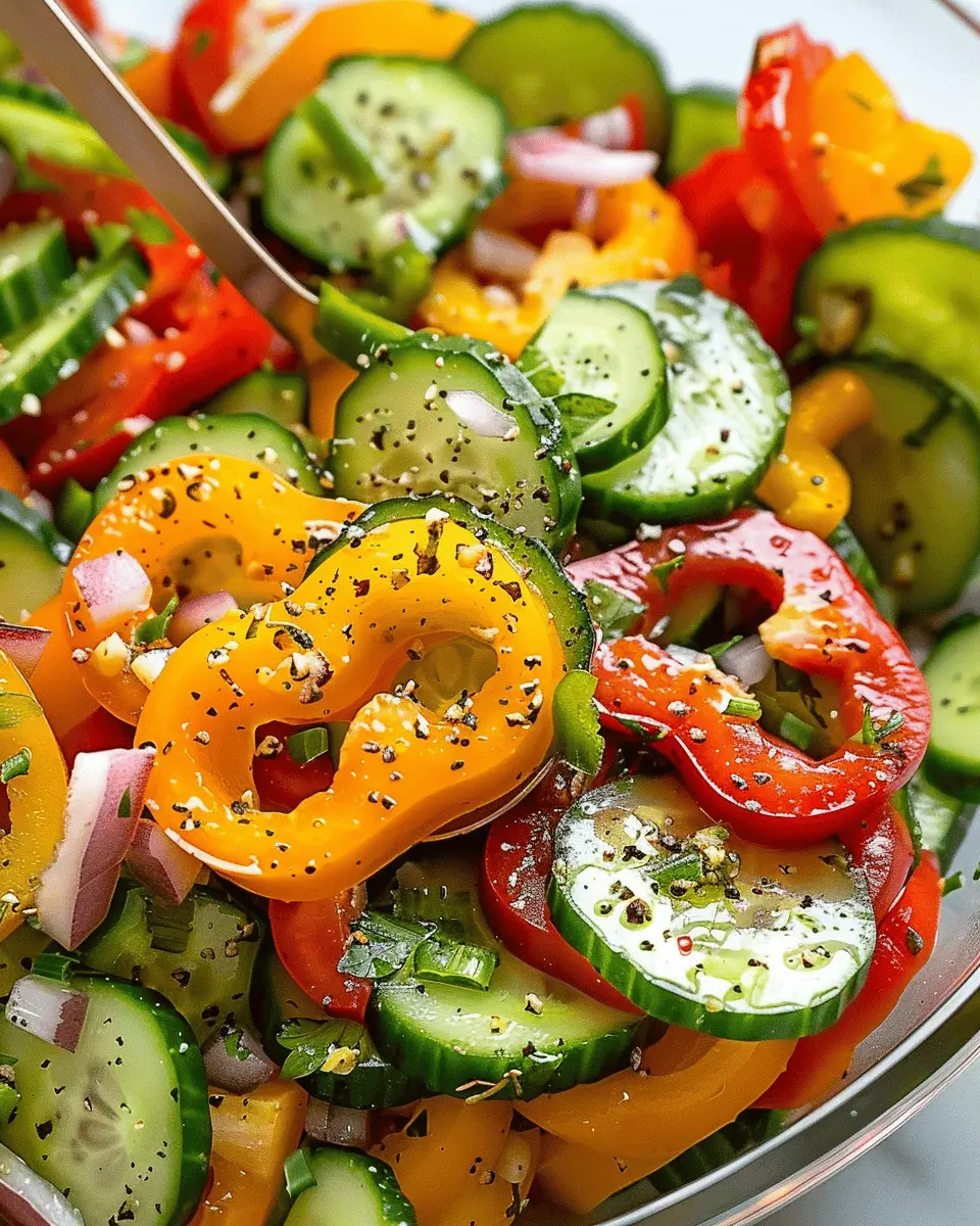Delicious Salad Recipes Ideas: Refreshing Cucumber and Bell Pepper Salad