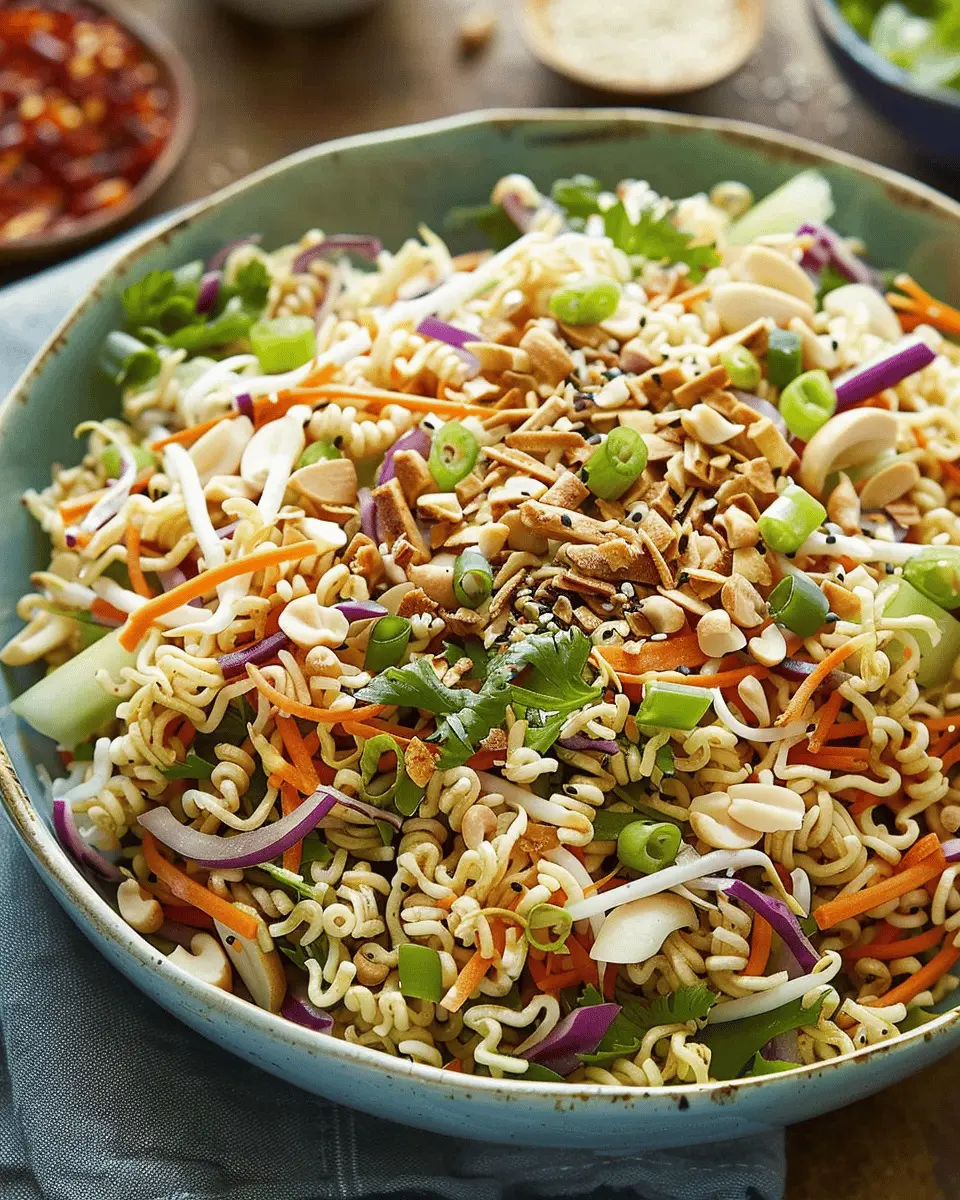Delicious Salad Recipes Ideas: The Best Ramen Noodle Salad with Turkey Bacon