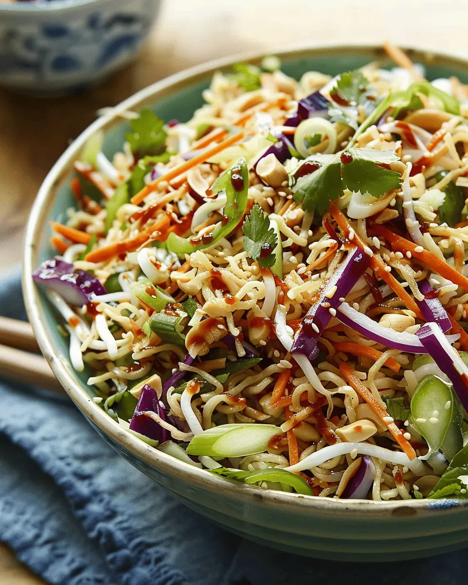 Delicious Salad Recipes Ideas: Best Ramen Noodle Salad with Turkey Bacon and Chicken Ham