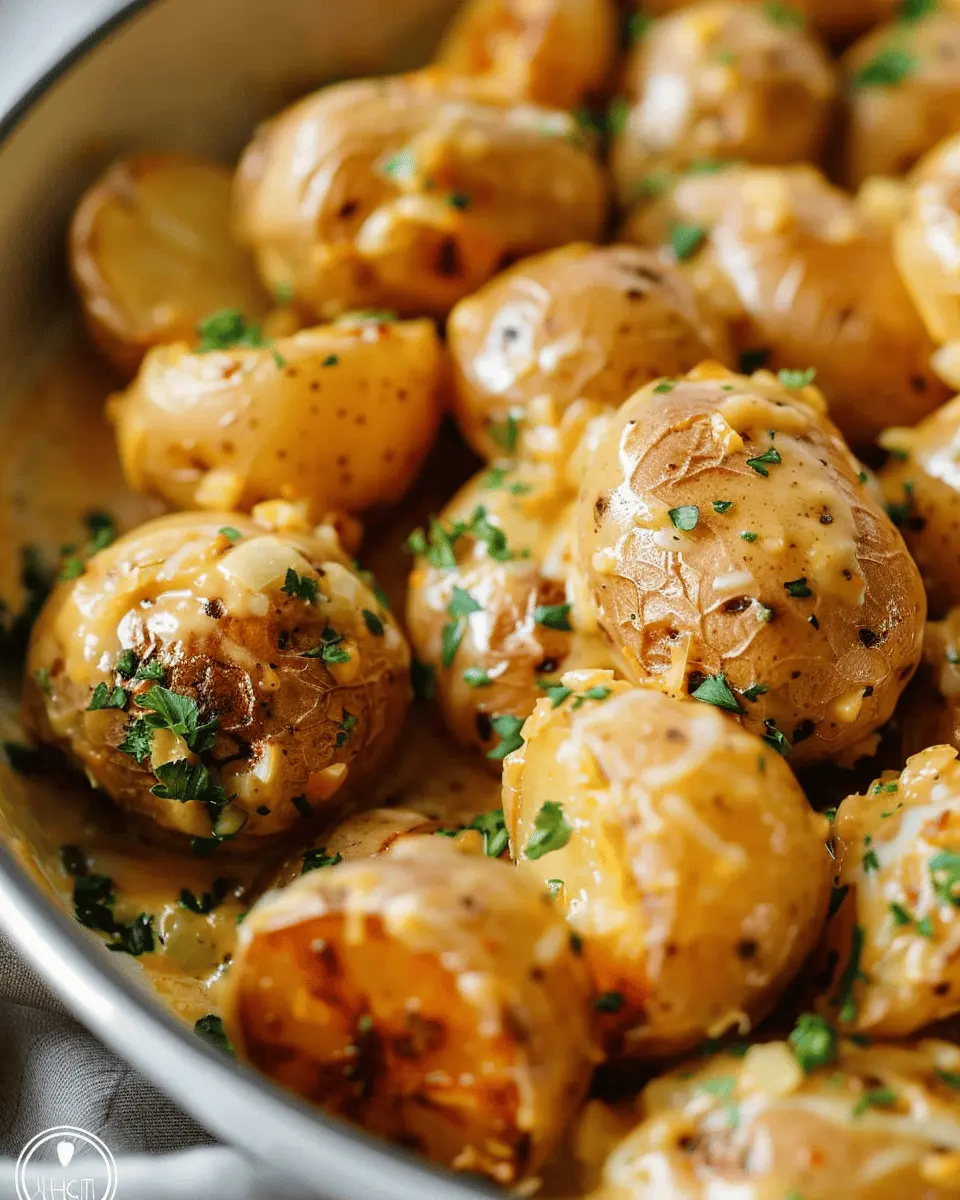 Easy Side Dishes: Indulgent Creamy Baby Potatoes Recipe with Turkey Bacon