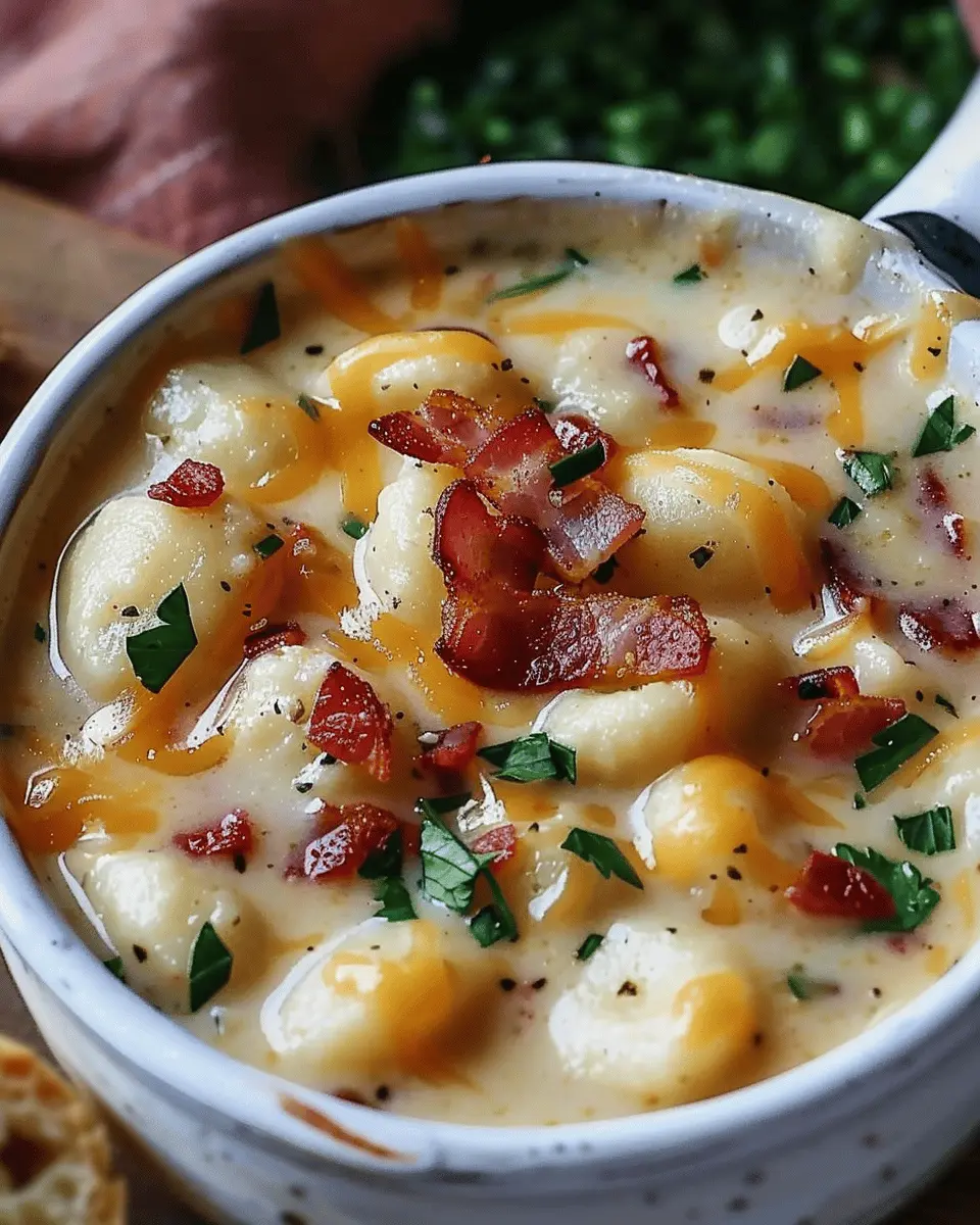Easy Soup Recipes: Indulgent Turkey Bacon Cheddar Gnocchi Delight