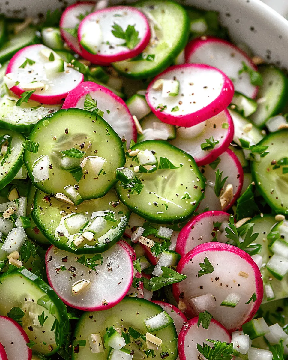 Delicious Salad Recipes Ideas: Fresh Radish and Cucumber Delight