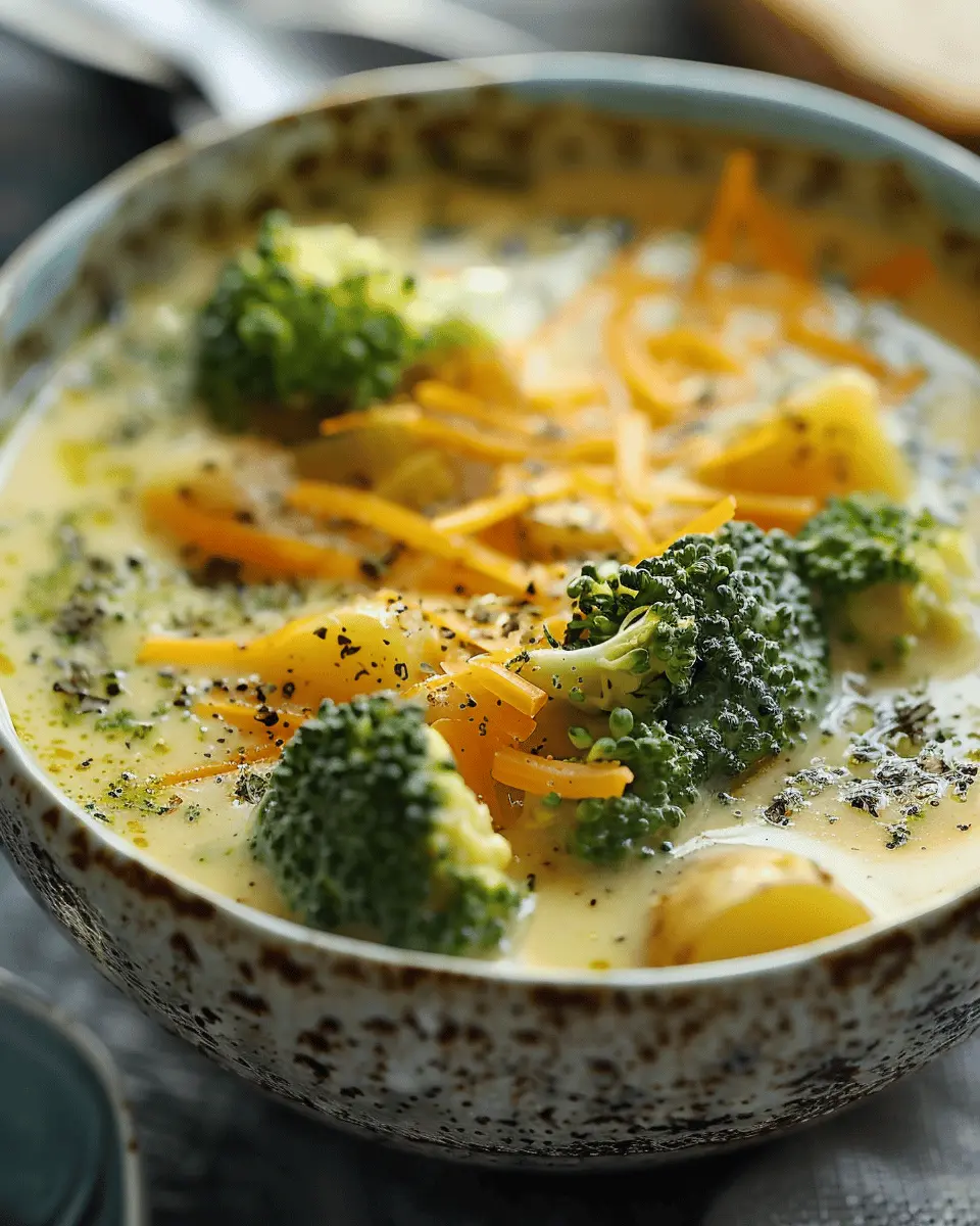 Easy Soup Recipes: Creamy Broccoli Cheddar Potato Soup with Turkey Bacon