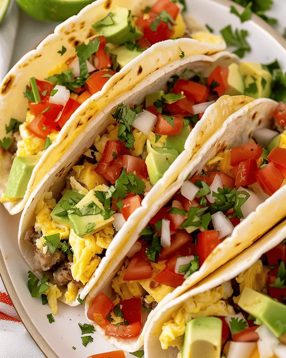 breakfast ideas: Easy Breakfast Tacos with Turkey Bacon & Chicken Ham