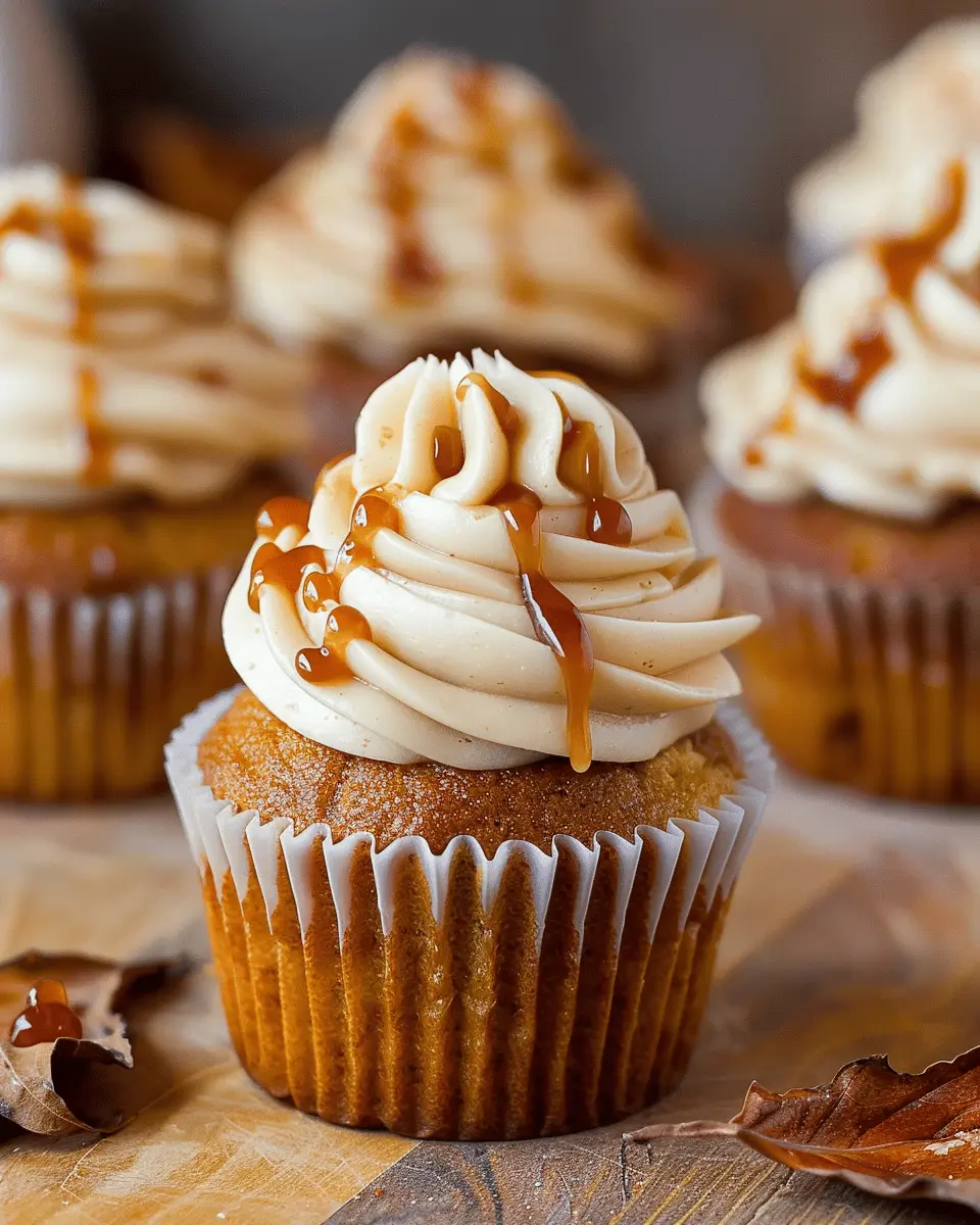 Pumpkin Cupcakes with Salted Caramel Cream Cheese Frosting Recipe
