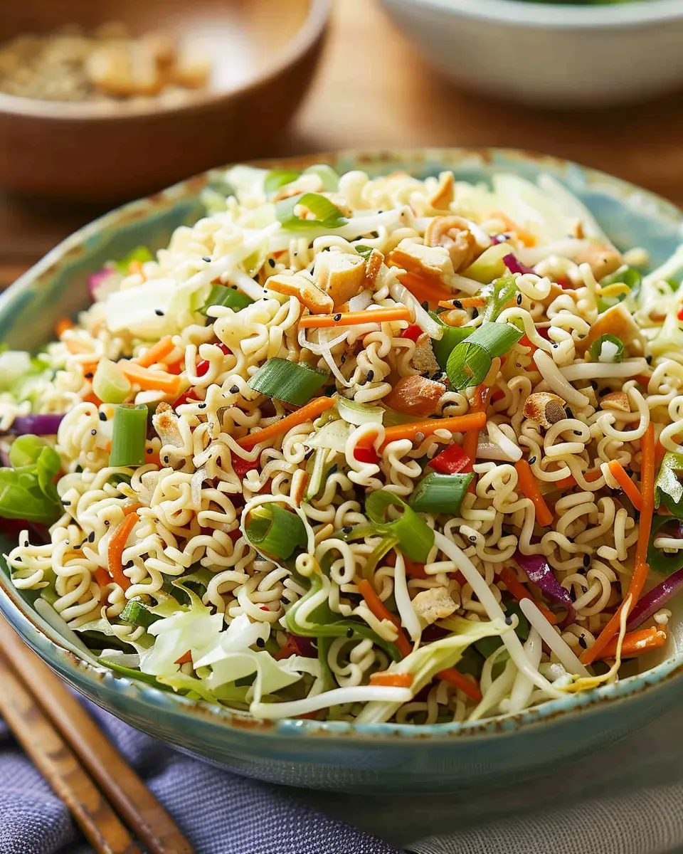 Delicious Salad Recipes Ideas: Best Ramen Noodle Salad with Turkey Bacon