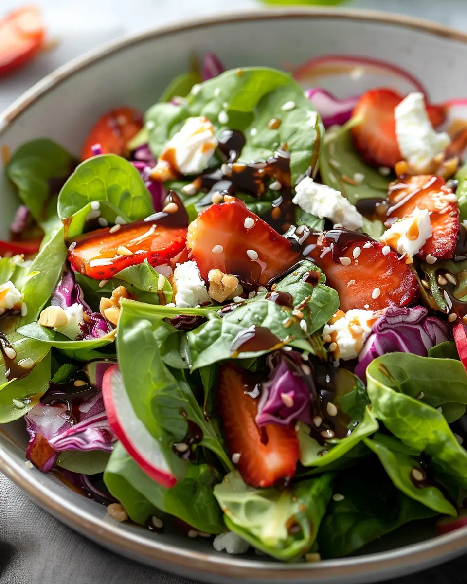Delicious Salad Recipes Ideas: Fresh Spring Mix Salad with Balsamic Honey Dressing