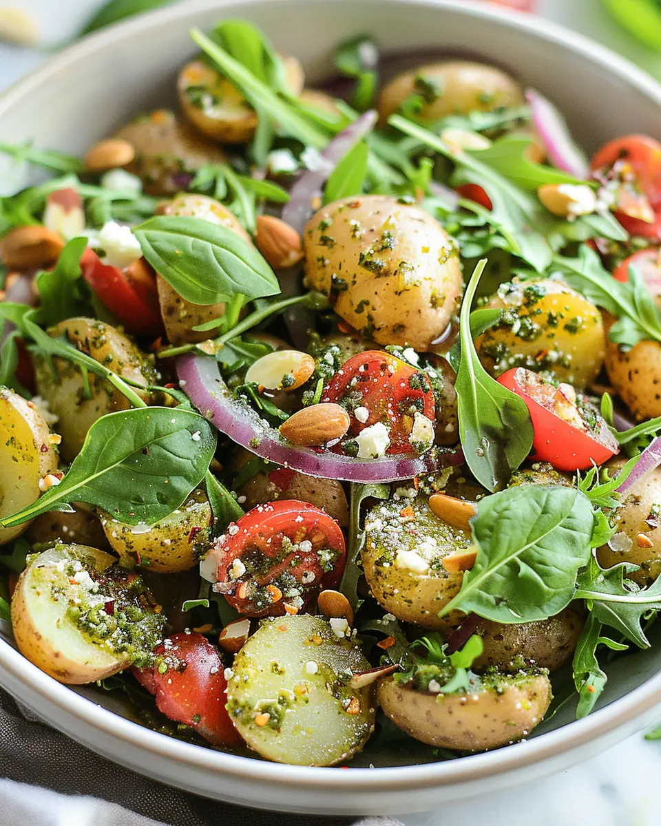 Delicious Salad Recipes Ideas: Easy Arugula Pesto Potato Salad