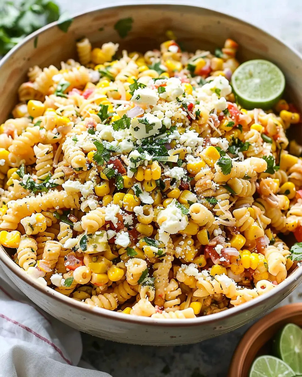 Delicious Salad Recipes Ideas: Easy Mexican Street Corn Pasta Salad