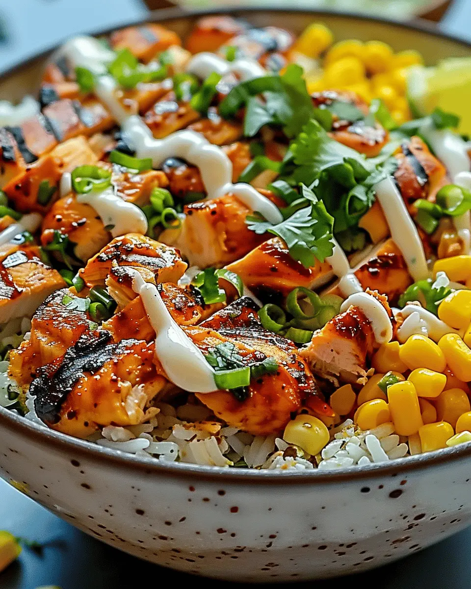 Irresistible Street Corn Chicken Rice Bowl Recipe with Turkey Bacon