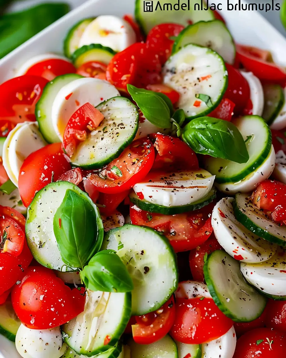 Delicious Salad Recipes Ideas: Easy Cucumber Caprese Salad Recipe