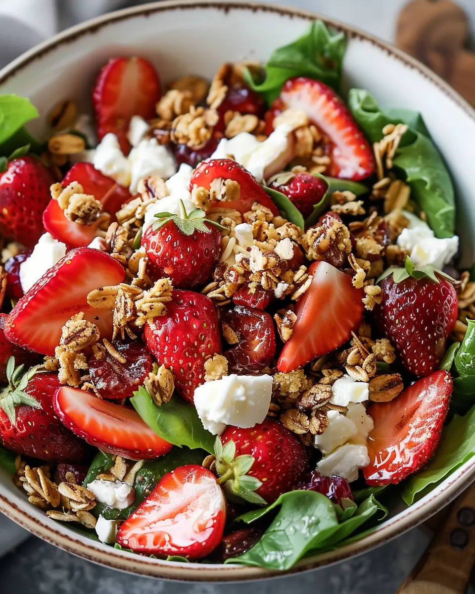 Delicious Salad Recipes Ideas: Fresh Strawberry Crunch Salad with Turkey Bacon